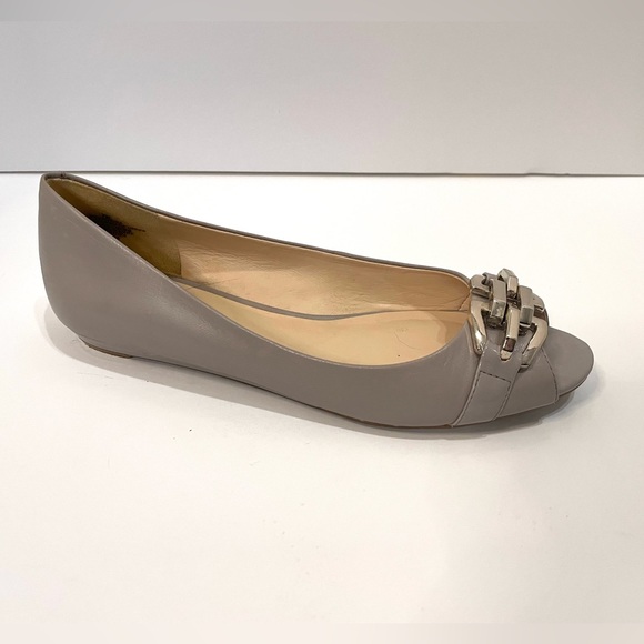 Nine West Gray Amedea Peep-Toe Ballet Flats Size 7 - Picture 8 of 11